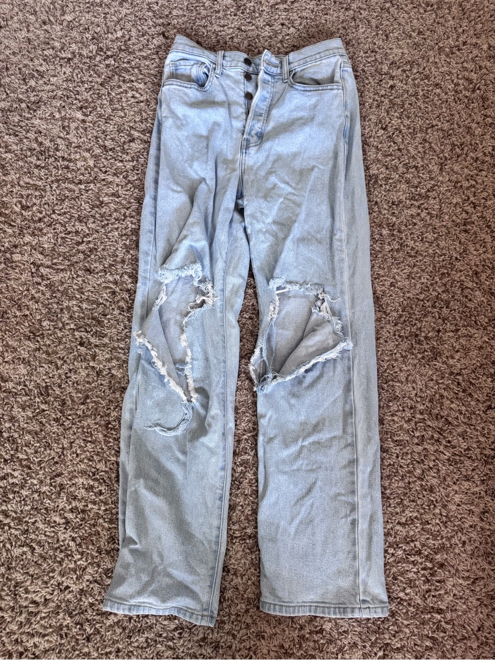 Women’s Light Blue High Waist Ripped Jeans